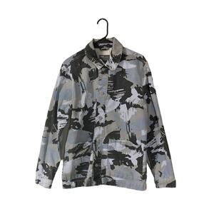 ASOS Denim Camo Jean Jacket Button Up Size Medium